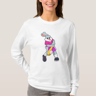 Rabbit at Baseball with Baseball bat T-Shirt