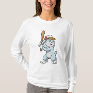 Rabbit at Baseball with Baseball bat T-Shirt