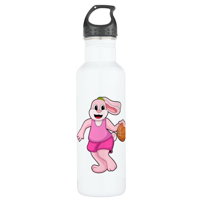 Rabbit at Basketball Sports 710 Ml Water Bottle (Front)