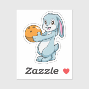Rabbit at Bowling with Bowling ball