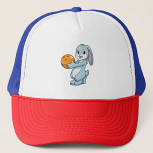 Rabbit at Bowling with Bowling ball Trucker Hat