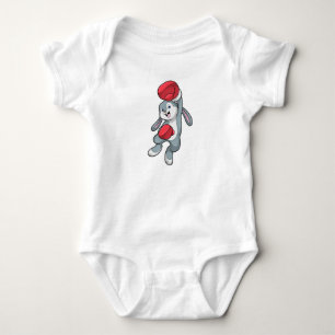 Rabbit at Boxing with Boxing gloves Baby Bodysuit