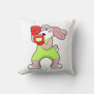 Rabbit at Boxing with Boxing gloves Cushion