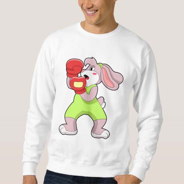 Rabbit at Boxing with Boxing gloves Sweatshirt (Front)