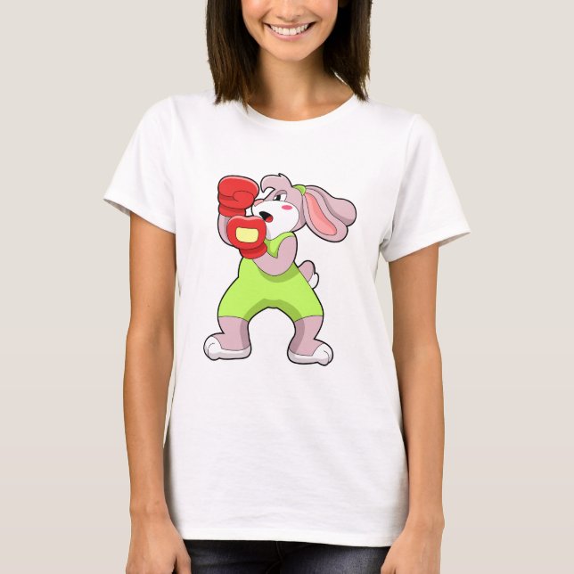 Rabbit at Boxing with Boxing gloves T-Shirt (Front)