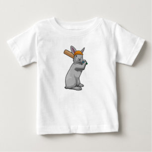 Rabbit at Cricket with Cricket bat Baby T-Shirt