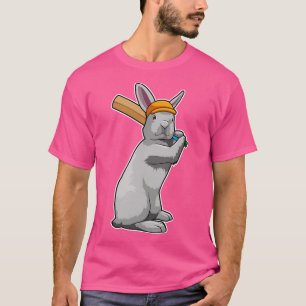 Rabbit at Cricket with Cricket bat T-Shirt