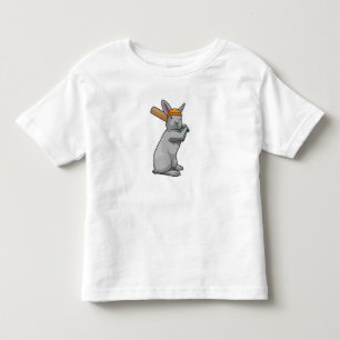 Rabbit at Cricket with Cricket bat Toddler T-Shirt