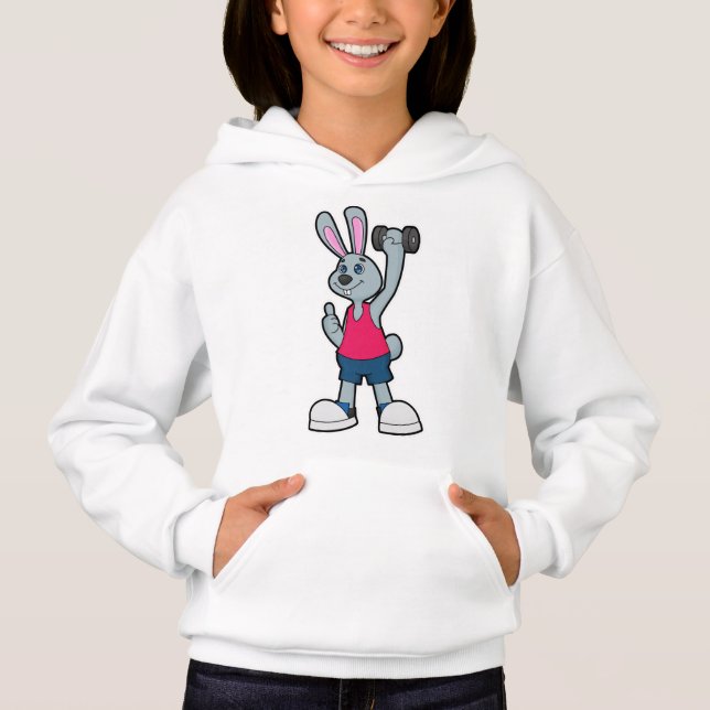 Rabbit at Fitness with Dumbbell (Front)