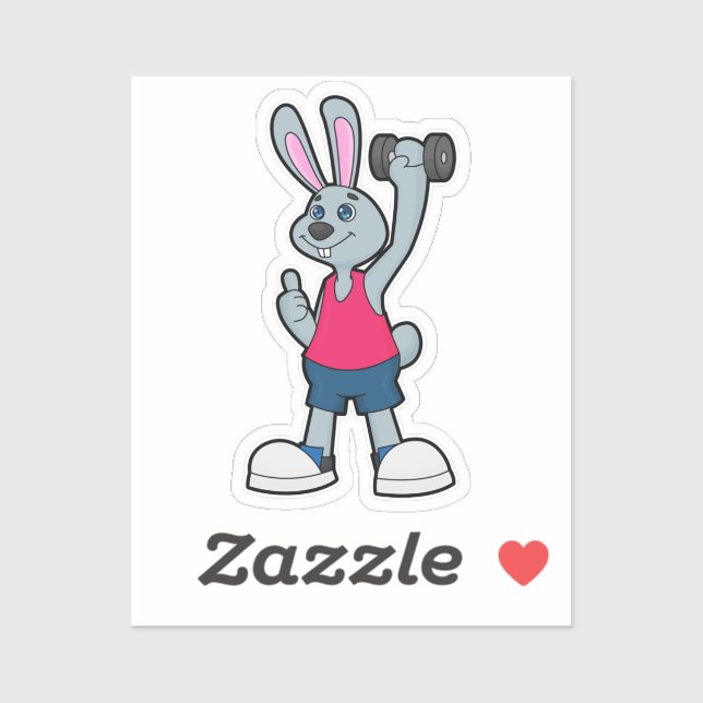 Rabbit at Fitness with Dumbbell (Sheet)