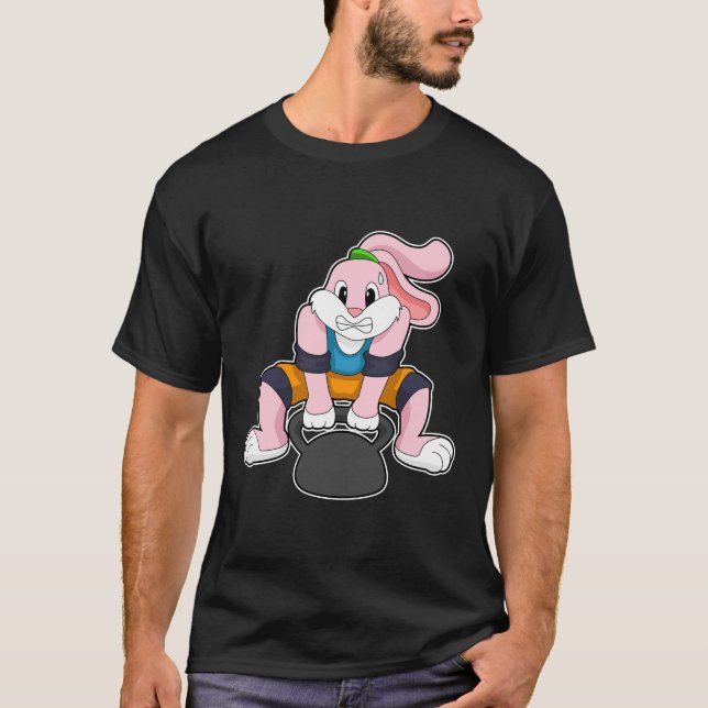 Rabbit at Fitness with Dumbbell.PNG T-Shirt (Front)
