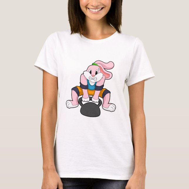 Rabbit at Fitness with Dumbbell.PNG T-Shirt (Front)