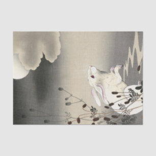 Rabbit at Full Moon, 1930 by Ohara Koson Tissue Paper