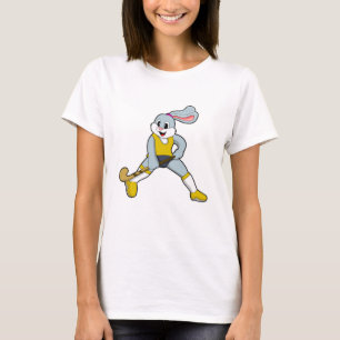 Rabbit at Hockey with Hockey bat T-Shirt