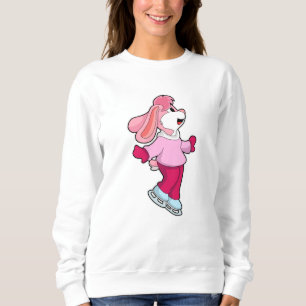Rabbit at Ice skating with Ice skates Sweatshirt
