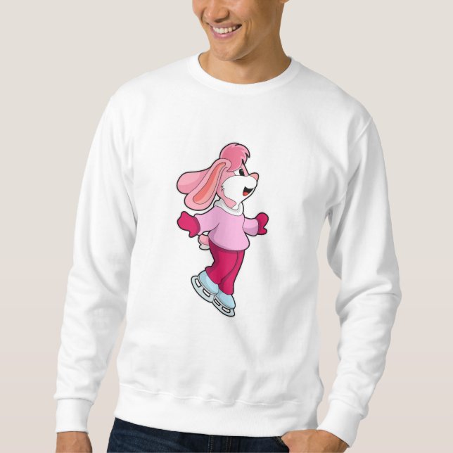 Rabbit at Ice skating with Ice skates Sweatshirt (Front)
