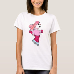 Rabbit at Ice skating with Ice skates T-Shirt