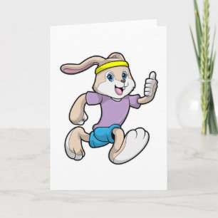 Rabbit at Jogging with Headband Card