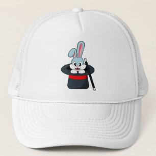 Rabbit at Magic with Wand & Hat
