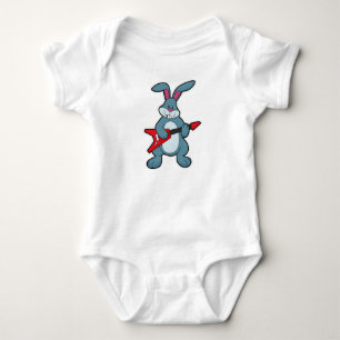 Rabbit at Music with Guitar Baby Bodysuit