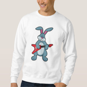 Rabbit at Music with Guitar Sweatshirt