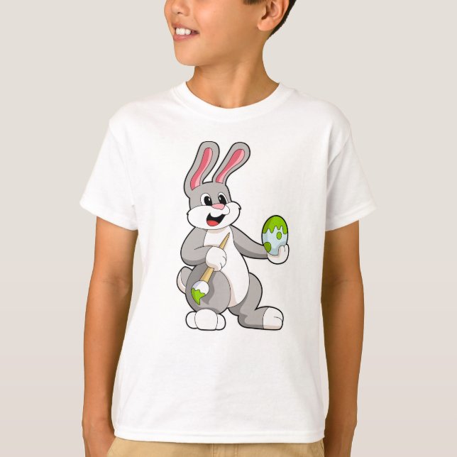 Rabbit at Painting with Egg T-Shirt (Front)
