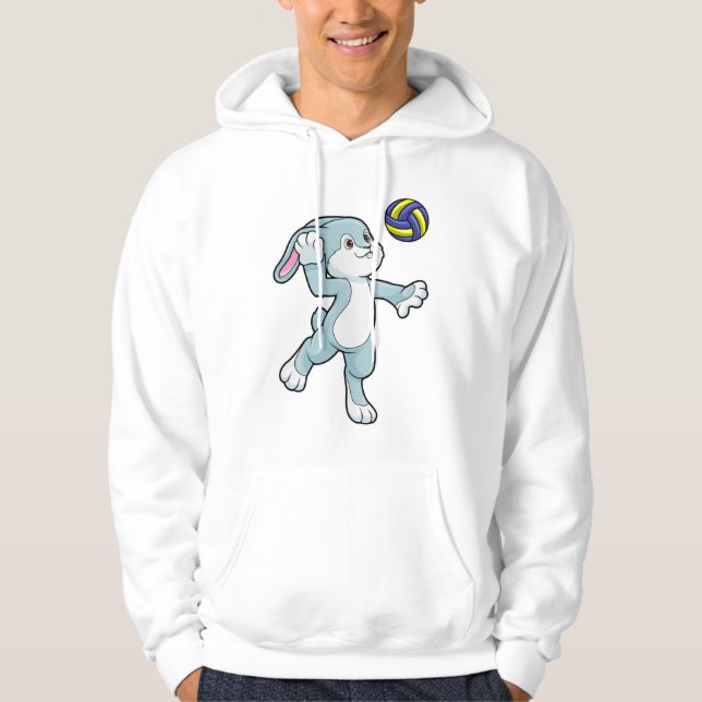 Rabbit at Sports with Volleyball Hoodie (Front)
