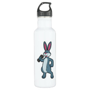 Rabbit at Strength training with Dumbbell 710 Ml Water Bottle