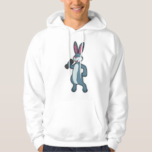 Rabbit at Strength training with Dumbbell Hoodie