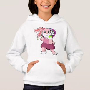 Rabbit at Tennis with Tennis racket