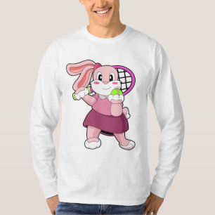 Rabbit at Tennis with Tennis racket T-Shirt