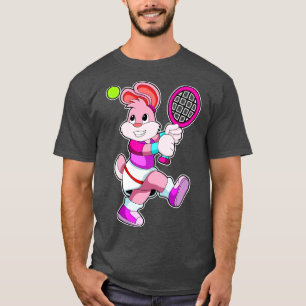 Rabbit at Tennis with Tennis racket Tennis ball T-Shirt