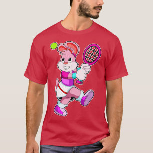 Rabbit at Tennis with Tennis racket Tennis ball T-Shirt