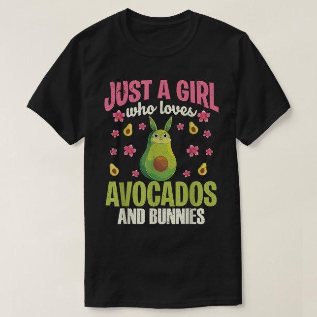 Rabbit Avocado Bunnies Lover Girls Women Cute Anim T-Shirt (Design Front)
