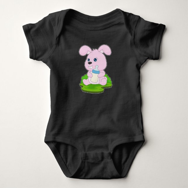 Rabbit Baby bottle Milk Bodysuit (Front)