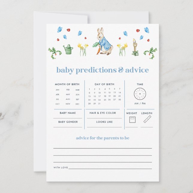 Rabbit Baby Predictions and Advice Game (Front)
