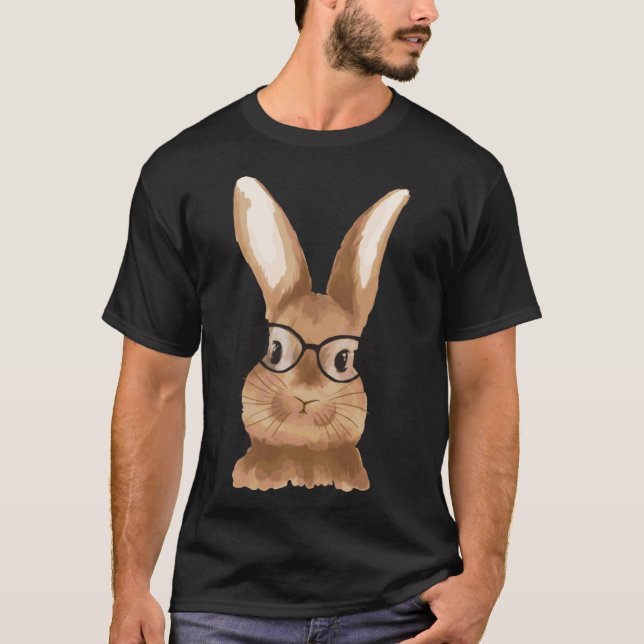 rabbit baby with glasses for men women children T-Shirt (Front)