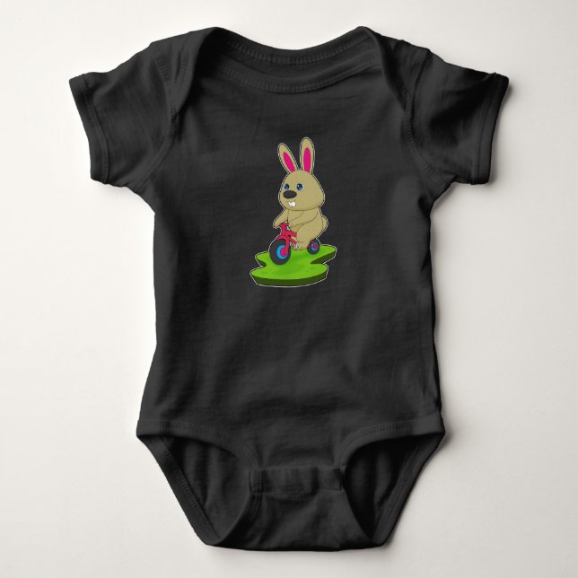 Rabbit Bicycle Baby Bodysuit (Front)