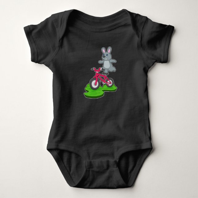 Rabbit Bicycle Baby Bodysuit (Front)