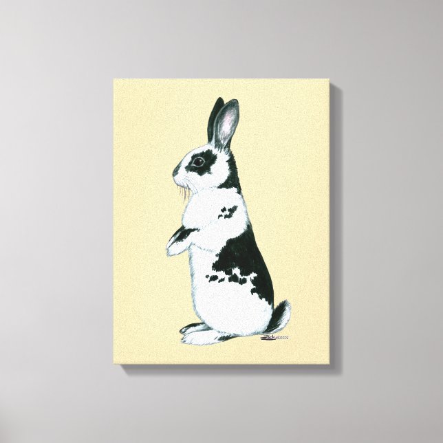 Rabbit:  Black and White Canvas Print (Front)