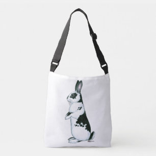 Rabbit: Black and White Crossbody Bag