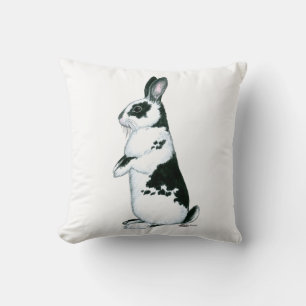 Rabbit: Black and White Cushion