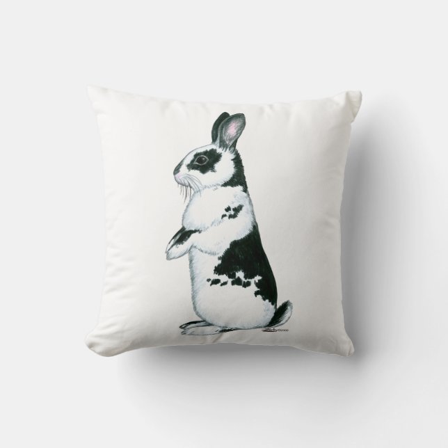 Rabbit:  Black and White Cushion (Front)