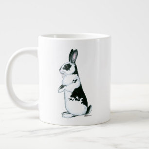 Rabbit: Black and White Large Coffee Mug