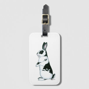 Rabbit: Black and White Luggage Tag