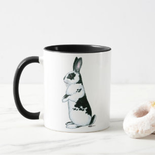 Rabbit:  Black and White Mug