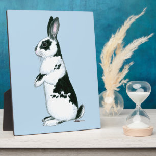 Rabbit:  Black and White Plaque