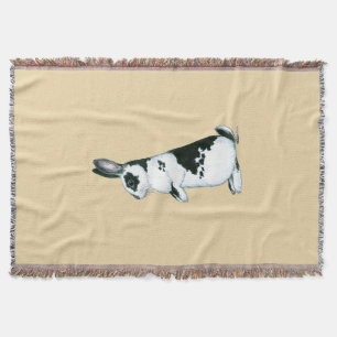 Rabbit:  Black and White Throw Blanket
