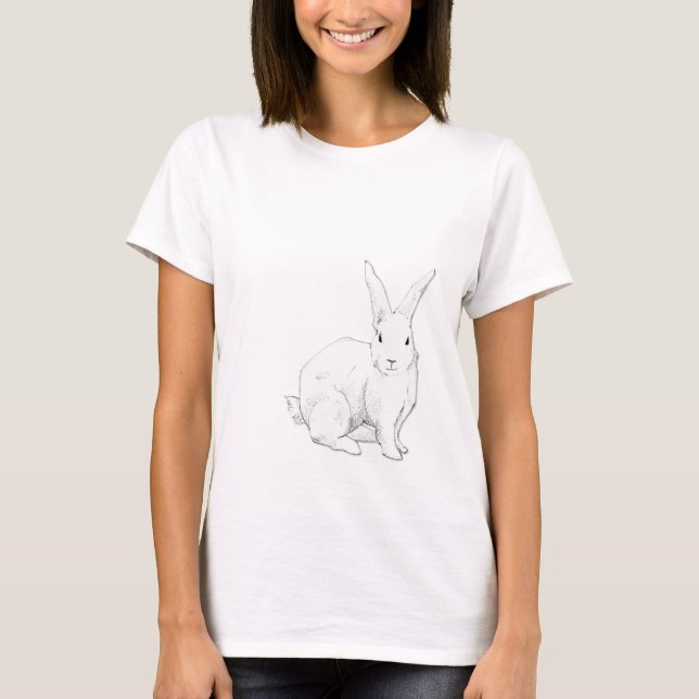 Rabbit blue Ladies T-shirt (Front)