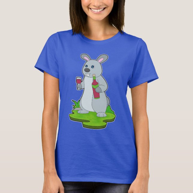 Rabbit Bottle Red wine T-Shirt (Front)